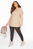 Yours Curve Nude Ruched Side Rib Seam Top