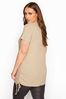 Yours Curve Nude Ruched Side Rib Seam Top