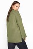 Yours Curve Khaki Green Ribbed Wide Sleeve Knitted Jumper