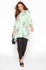 Yours Curve Green Floral Flute Sleeve Tunic