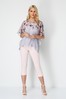 Roman Light Pink Cropped Stretch Trouser