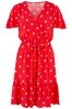 Pour Moi Red & Pink Wrap Front Tiered Woven Beach Dress