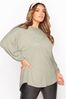 Yours Curve Green Curve Soft Dipped Hem Knitted Top