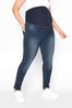 Bump It Up Maternity Blue Skinny Jeans With Comfort Panel