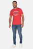 Threadbare Red Corry Front Print Cotton Rich T Shirt