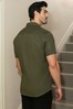 Threadbare khaki Force Linen Blend Short Sleeve Shirt