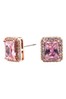 Jon Richard Pink Rose Gold Plate Cubiz Zirconia Pink Stud Earrings - Gift Boxed