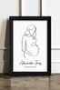 Personalised Line Art Mum to Be Framed Print by Treat Republic