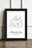 Personalised Line Art New Mum and Baby Feeding Framed Print by Treat Republic