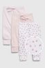 Light Pink Floral 100% Organic Cotton First Favorite Pull-On Trousers 3 Pack