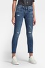 G-Star Blue 3301 Heavy Elto Pure Super Stretch Mid Skinny Ankle Jeans