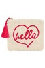 Oliver Bonas Pink Love Heart Pink Textured Pouch