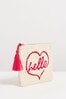 Oliver Bonas Pink Love Heart Pink Textured Pouch