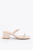 Nude Cream Regular/Wide Fit Forever Comfort® Two Band Block Heel Mules