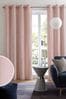 Blush Pink Matte Velvet Eyelet Blackout/Thermal Curtains