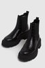 Schuh Avelina Black Leather Chunky Chelsea Boots