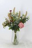 Bayswood Green Faux Floral Hand Tied Foliage In Glass Vase Bouquet