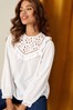 Monsoon Natural Frill Bib In Pure Cotton Blouse