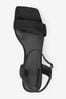 Black Textile Regular/Wide Fit Forever Comfort® Simple Block Heel Sandals