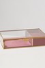 Oliver Bonas Pink Scallop Glass Jewellery Box