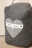 Dibor Grey Christmas Made With Love Doorstop