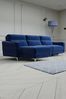 Matte Velvet Navy Blue Elijah Large Sofa Chaise Power Recliner