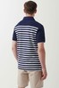 Crew Clothing Company Blue Corby Herringbone Stripe Polo Shirt