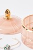 Oliver Bonas Pink Livia Glass Storage Pot