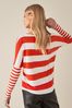 Red/White Stripe Dolman Long Sleeve Top