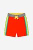 Boys Cotton French Terry Shorts in Orange
