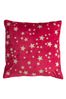 Gallery Home Red Christmas Metallic Star Velvet Red Cushion
