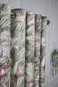 Hyperion Green Anthea Floral Velour Digital Print Weighted Eyelet Curtains