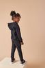 Black Zip Through and Hoodie And Joggers Sports Set (3-16yrs)