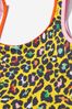 Girls Cheetah Print Swimsuit in Yellow