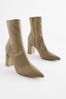 Mink Brown Forever Comfort® Point Toe Sock Ankle Boots