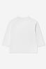 Girls Cotton Branded Long Sleeve T-Shirt in White