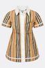 Baby Girls Short Sleeve Icon Stripe Cotton Poplin Dress