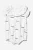 Baby Girls White Cotton Logo Print Bodysuit