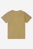 Boys Brown Cotton Logo Print T-Shirt