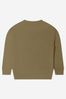 Unisex Khaki Cotton Branded Sweatshirt