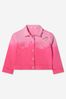 Girls Pink Cotton Dip Dye Heart Appliqué Jacket