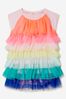 Girls Multicoloured Tulle Ruffle Dress