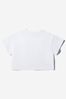 Girls Cotton Jersey Cropped T-Shirt in White