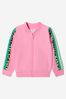 Girls Milano Knit Zip-Up Cardigan in Pink