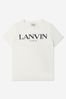 Boys Cotton Jersey Logo T-Shirt in Ivory