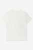 Boys Cotton Jersey Logo T-Shirt in Ivory