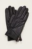 Phase Eight Ruthie Black Zip Leather Gloves