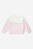 Girls Cotton Branded Sweatshirt in Pink