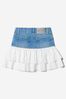 Girls Denim And Macrame Tweety Skirt in Blue