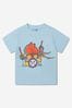 Baby Boys Cotton Jersey Octopus Drummer T-Shirt in Blue